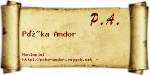Póka Andor névjegykártya